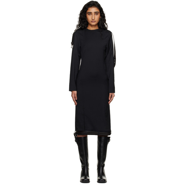  Hodakova Black Long Sleeve Double Sided Midi Dress 