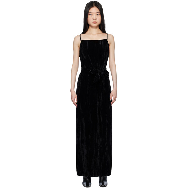  Holzweiler Black Cygnet Velvet Maxi Dress 