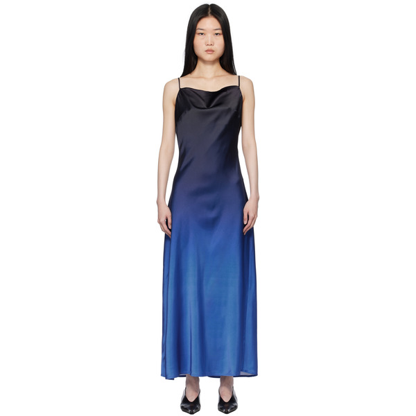  Holzweiler Navy & Blue Eila Print Maxi Dress 