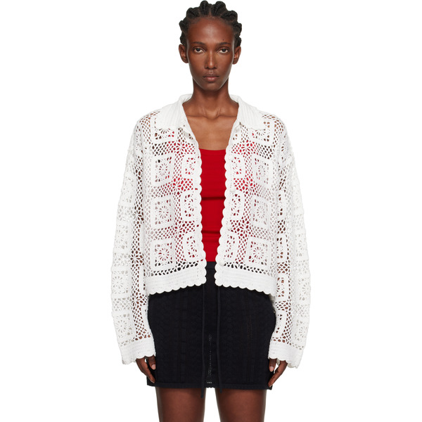  Holzweiler White Rosie Crochet Cardigan 