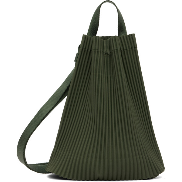  Homme Plissé Issey Miyake Green Drawstring Pleats Bag 