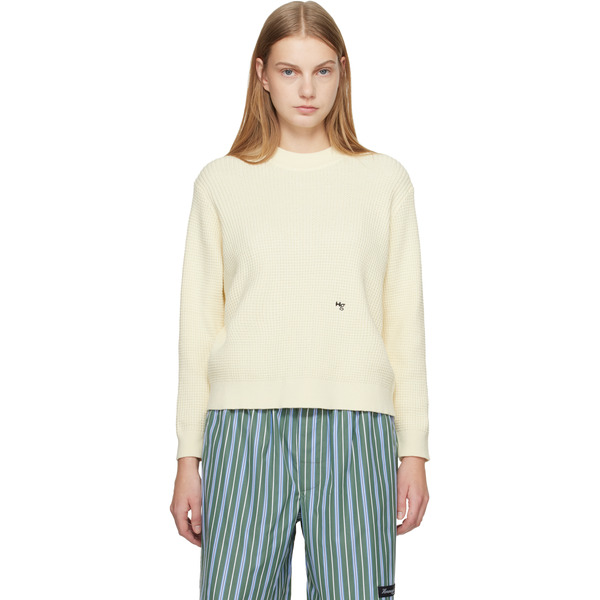  Hommegirls Off-white Waffle Knit Sweater 