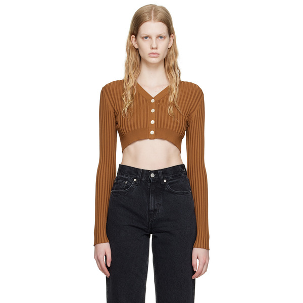  Hope Brown Cropped Cardigan 