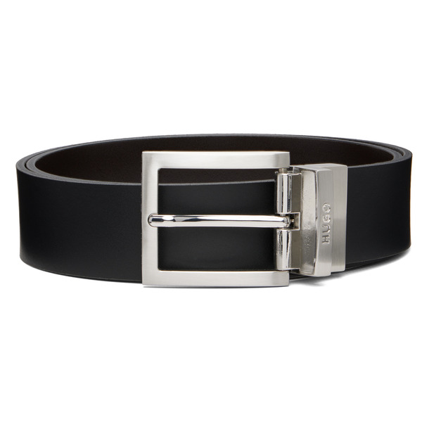  Hugo Black Buffed Leather Belt 