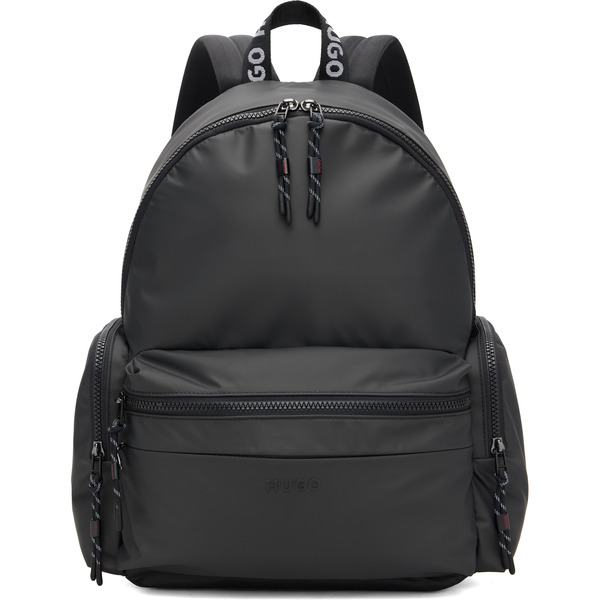  Hugo Black Coated Canvas Backpack 
