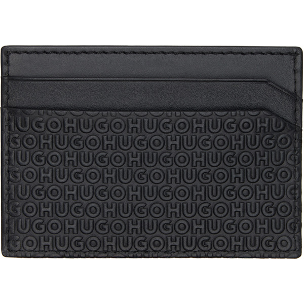  Hugo Black Embossed Logo Card Holder 
