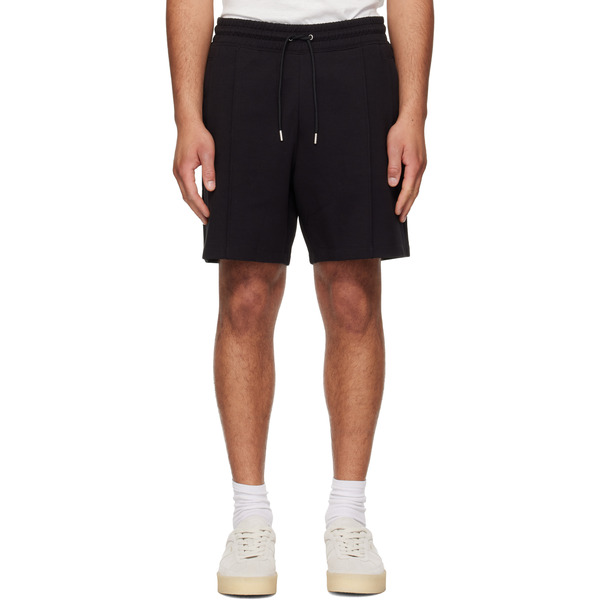  Hugo Black Stacked-logo Trim Shorts 