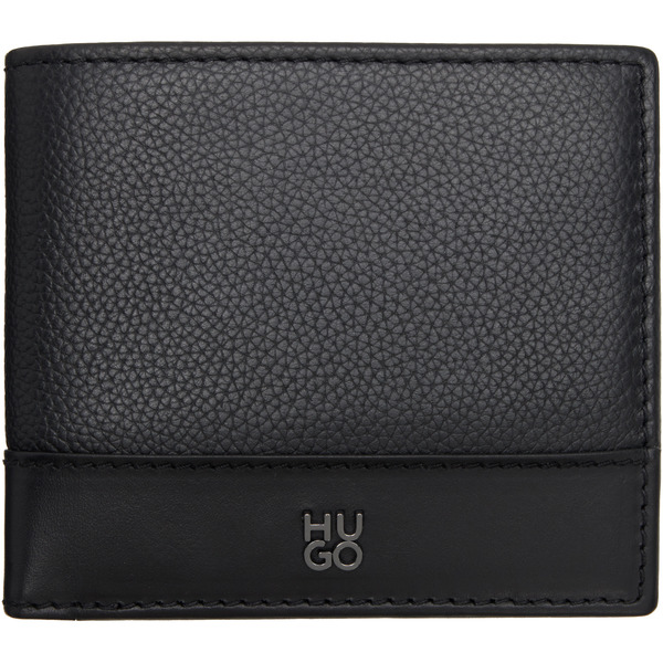  Hugo Black Stacked-logo Trim Wallet 