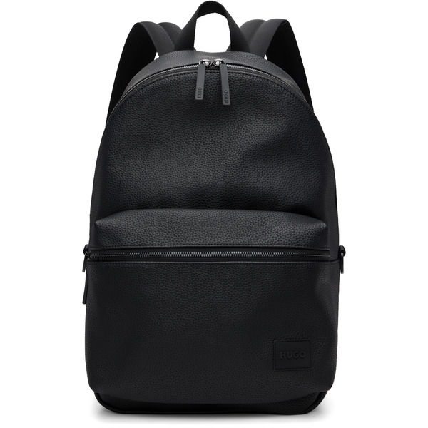  Hugo Black Zipped Faux-leather Backpack 