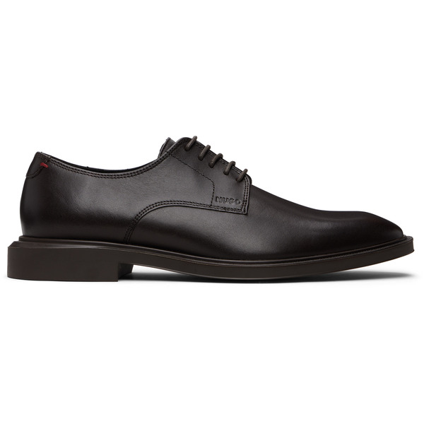 Hugo Brown Leather Embossed Logo Derbys 