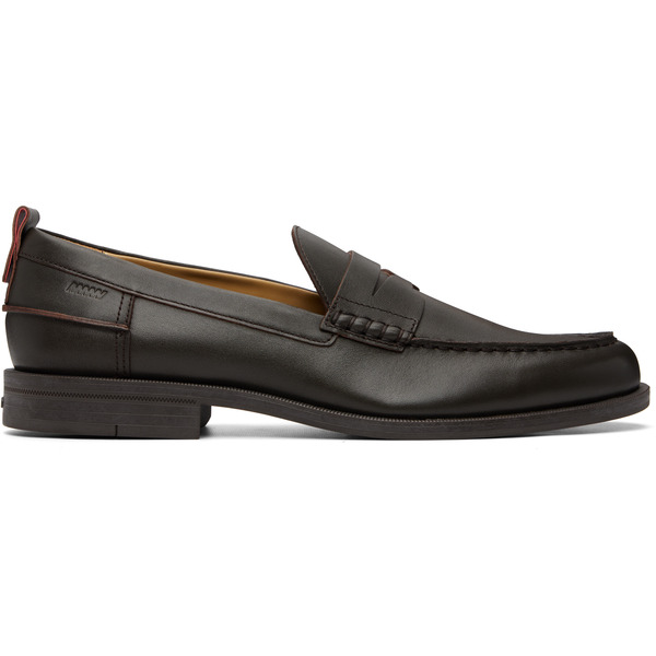  Hugo Brown Leather Penny Trim Loafers 