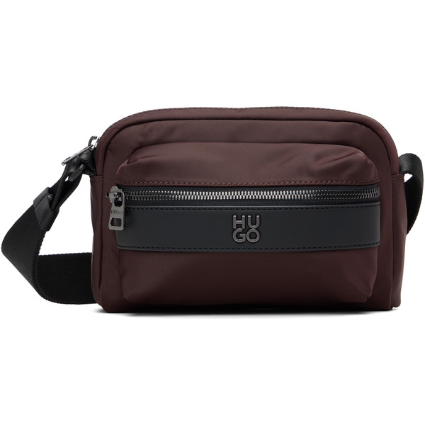  Hugo Brown Twill Crossbody Bag 