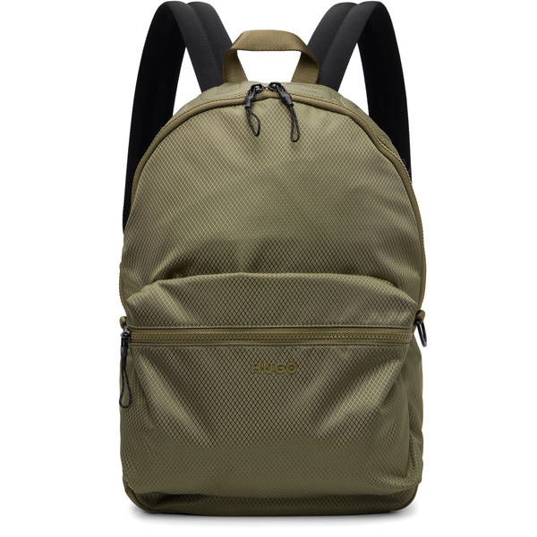  Hugo Khaki Embossed-logo Backpack 