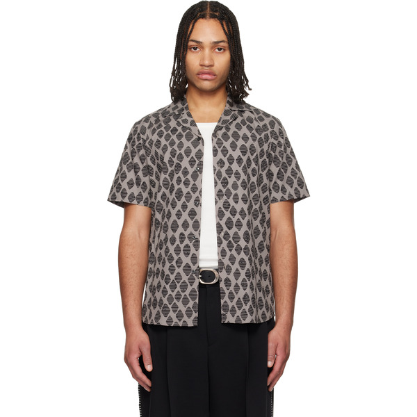  Hugo Taupe Camp Collar Shirt 