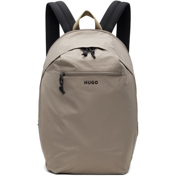  Hugo Taupe Contrast Logo Backpack 