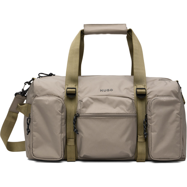  Hugo Taupe Silicone-print Logo Duffle Bag 