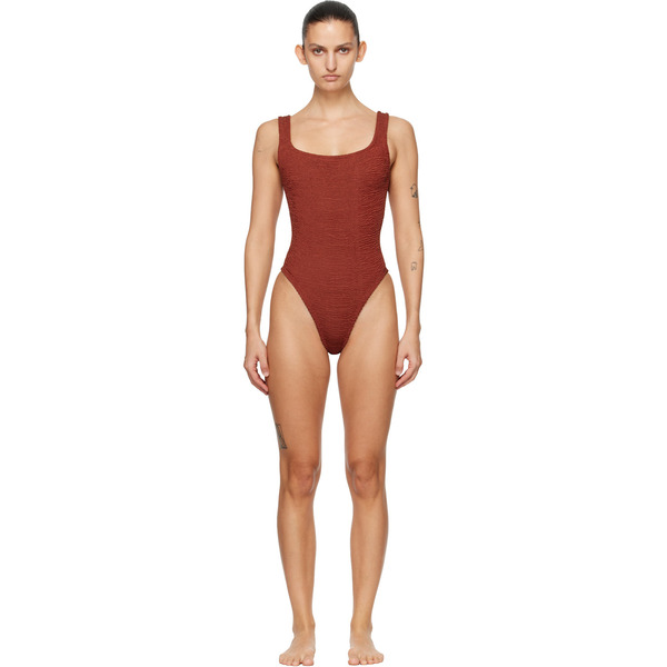  Hunza G Burgundy Square Neck Swimsuit 