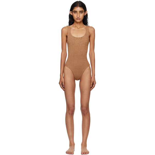  Hunza G Tan Square Neck Swimsuit 