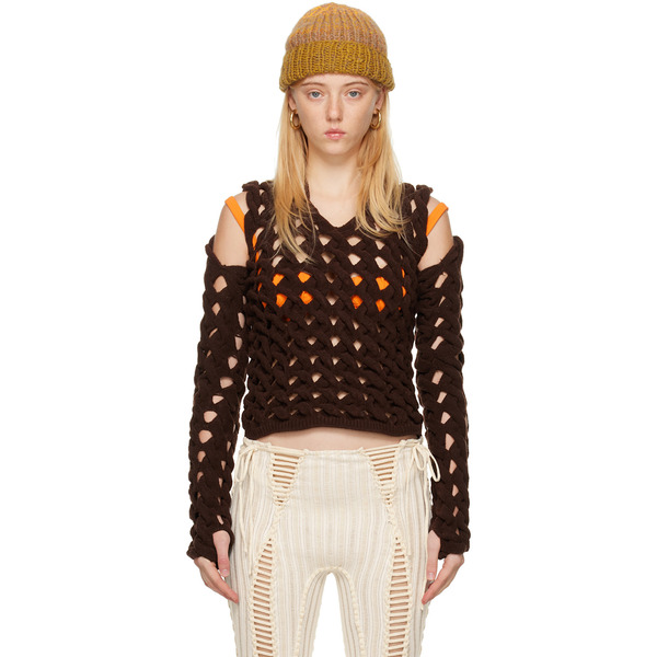  Isa Boulder Ssense Exclusive Brown Fatcable Sweater 