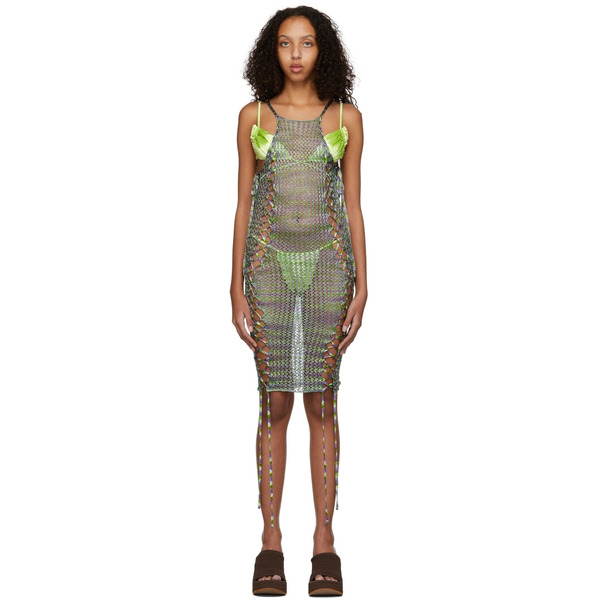  Isa Boulder Ssense Exclusive Green & Purple Broken Vase Dress 