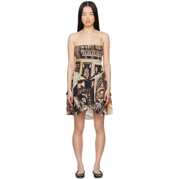  Isabel Marant Etoile Black & Yellow Anka Minidress 