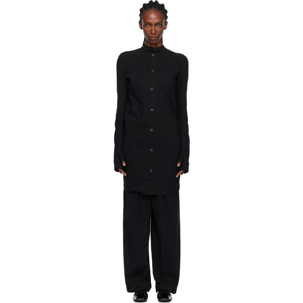  Issey Miyake Black 'like Torso Like Shirt' Minidress 