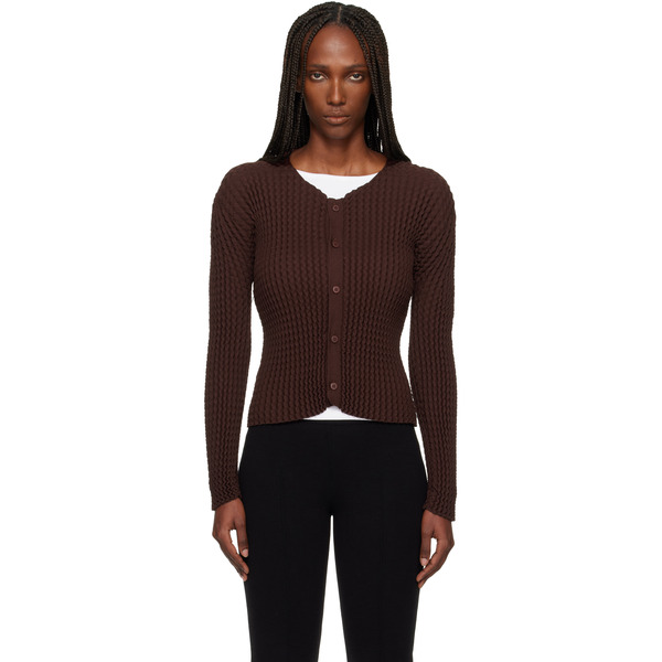 Issey Miyake Brown October Spongy-58 Cardigan 
