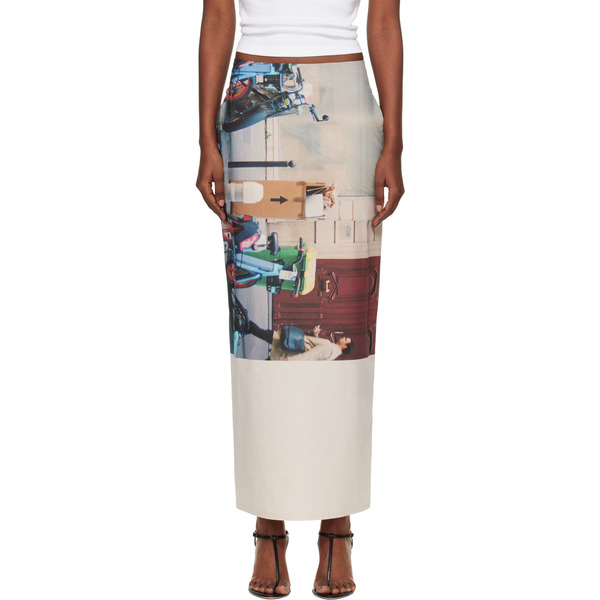  Issey Miyake Multicolor Street View Midi Skirt 
