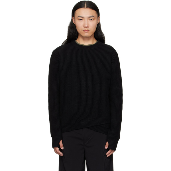  J Eongl I Black Wool 2layer Knit Sweater 