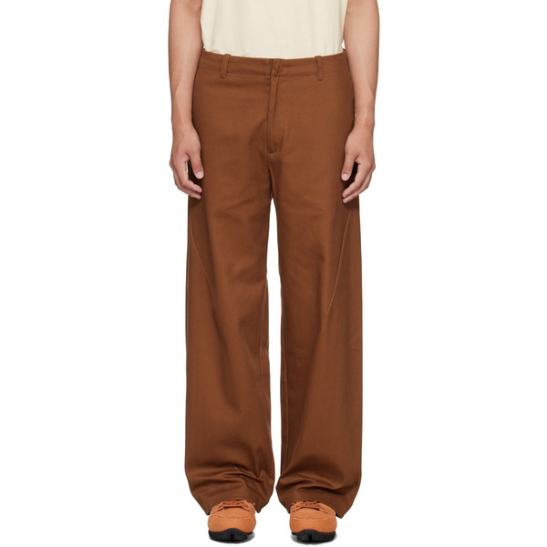 J Eongl I Brown Heavy Cotton Cicada Trousers 