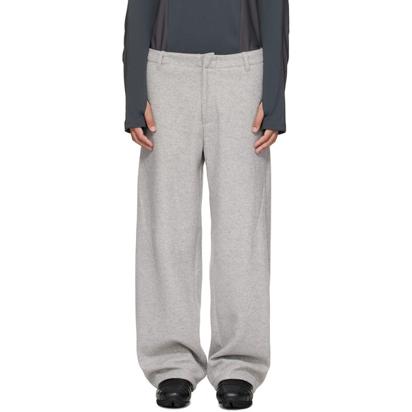  J Eongl I Gray Hybrid Wool Cicada Trousers 