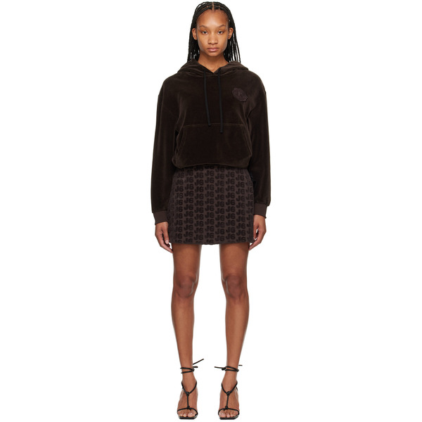  J6 Brown Hoodie Minidress 
