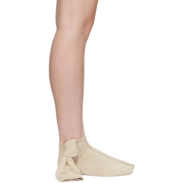  Jacquemus Beige Le Papier 'les Chaussettes Noeud' Socks 