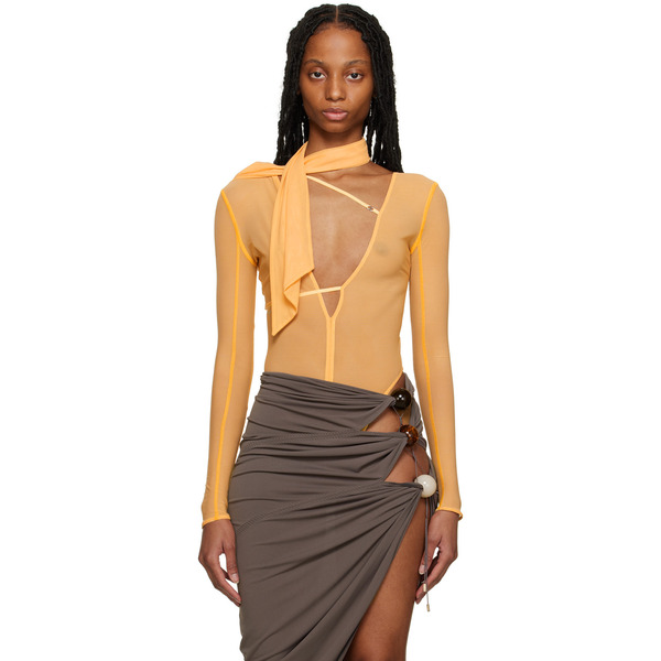  Jacquemus Orange Le Raphia 'le Body Abanaba' Bodysuit 