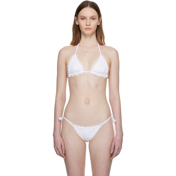  Jacquemus White 'the Picot' Bikini Top 
