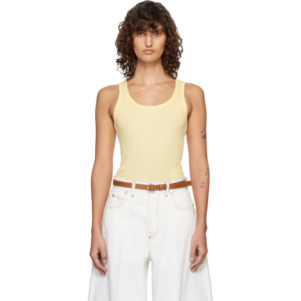  Jacquemus Yellow 'the Rond Carré' Tank Top 