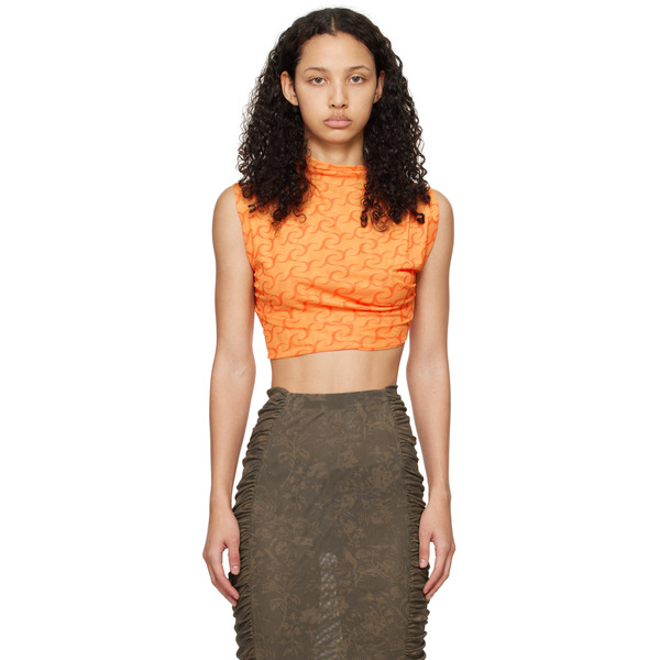  Jade Cropper Orange Asymmetric T-shirt 