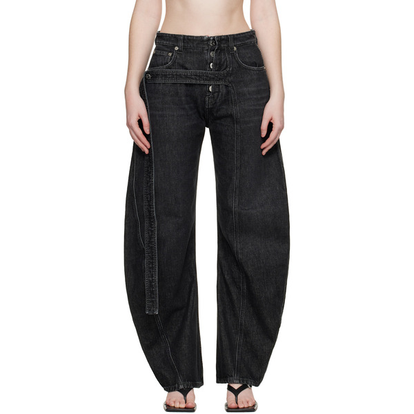  Jean Paul Gaultier Black 'the Denim Strap' Jeans 