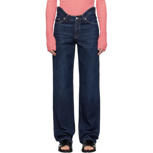  Jean Paul Gaultier Blue 'the Curved Denim' Jeans 
