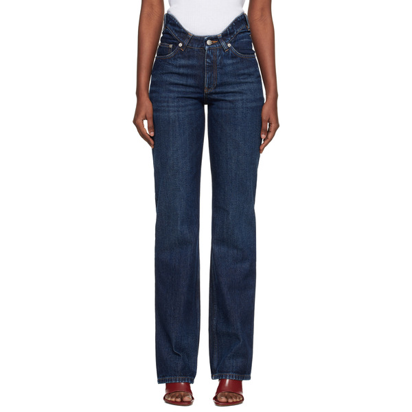  Jean Paul Gaultier Blue 'the Curved' Jeans 