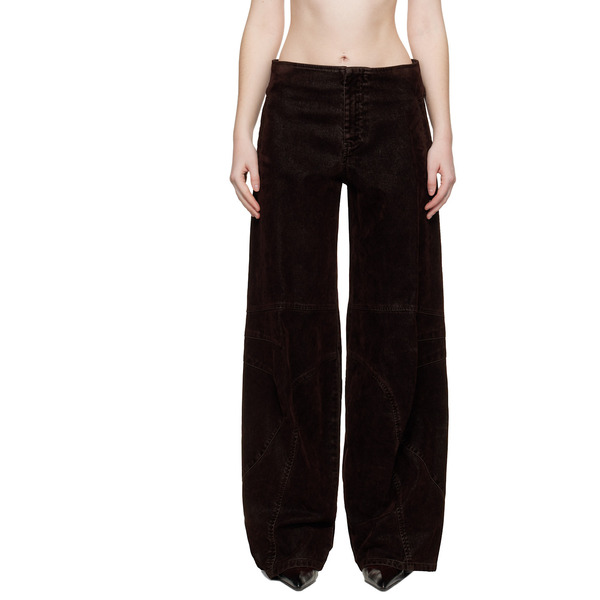  Jean Paul Gaultier Brown Minimal Moto Trousers 