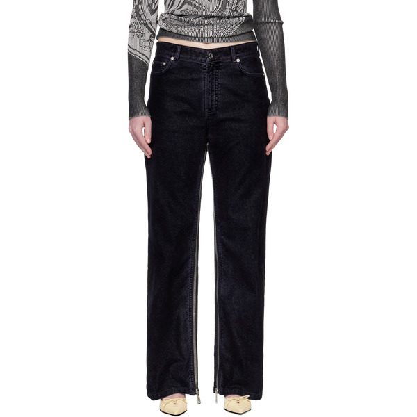  Jean Paul Gaultier Navy 'the Flocked Denim' Jeans 