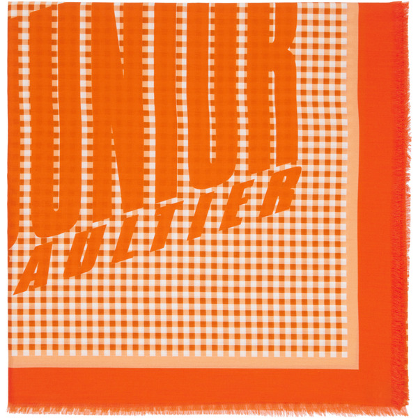  Jean Paul Gaultier Orange Gingham Cover-up Scarf 