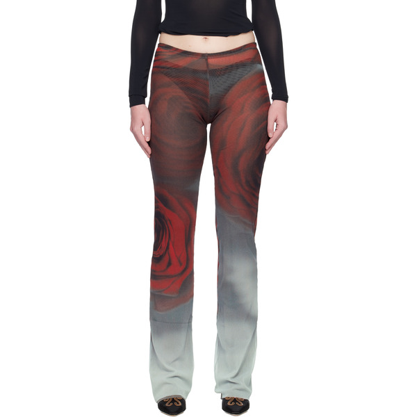  Jean Paul Gaultier Red 'the Blurry Roses' Lounge Pants 