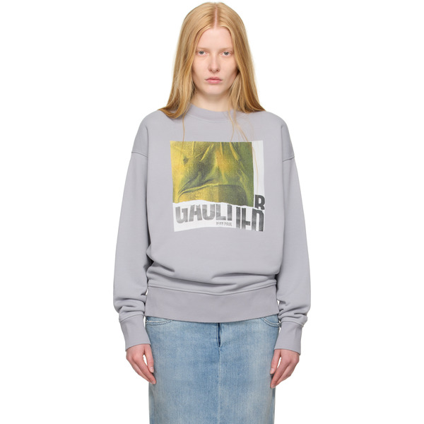  Jean Paul Gaultier Ssense Exclusive Gray Cotton Water Print Sweatshirt 