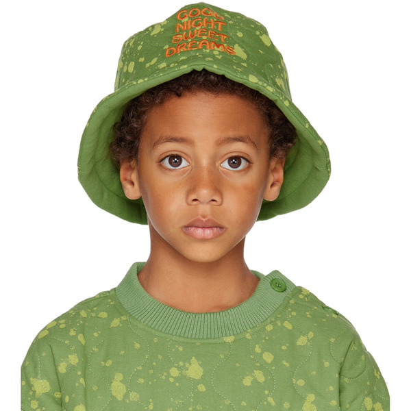  Jellymallow Ssense Exclusive Kids Green Ink Quilted Bucket Hat 
