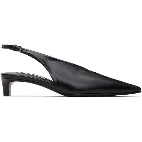  Jil Sander Black Slingback Heels 