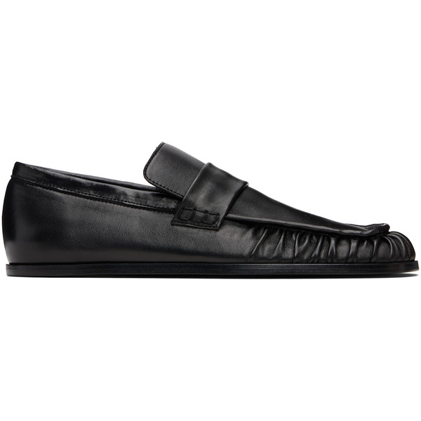  Jil Sander Black Square Toe Loafers 