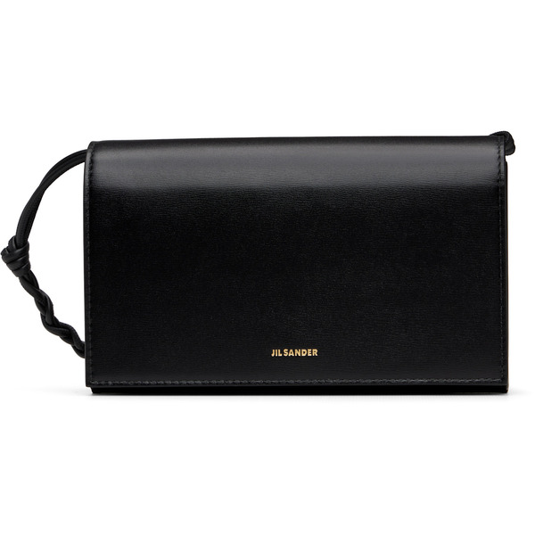  Jil Sander Black Strap Tangle Wallet Bag 