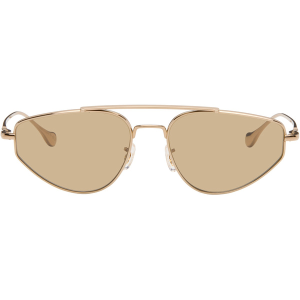  Jil Sander Gold Oliver Peoples 'edition 5' Aviator Sunglasses 